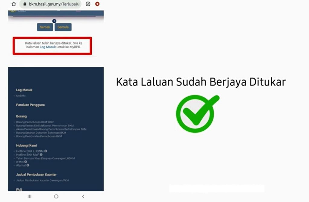 Reset Password Bantuan Keluarga Malaysia (BKM) 2022